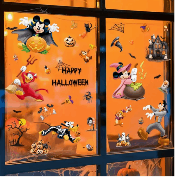 Mickey Halloween Raamstickers gemaakt van hoogwaardig vinyl