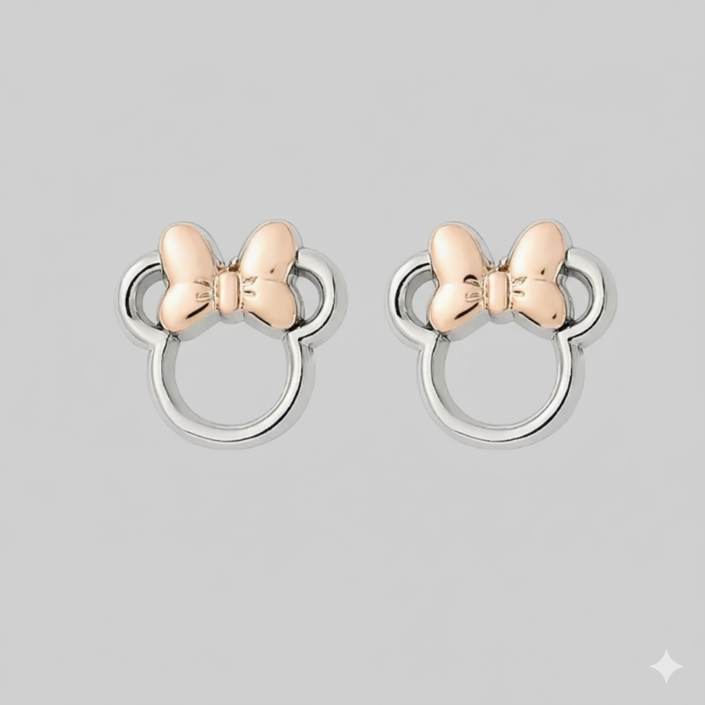 Minnie Mouse oorknopjes in stainless steel