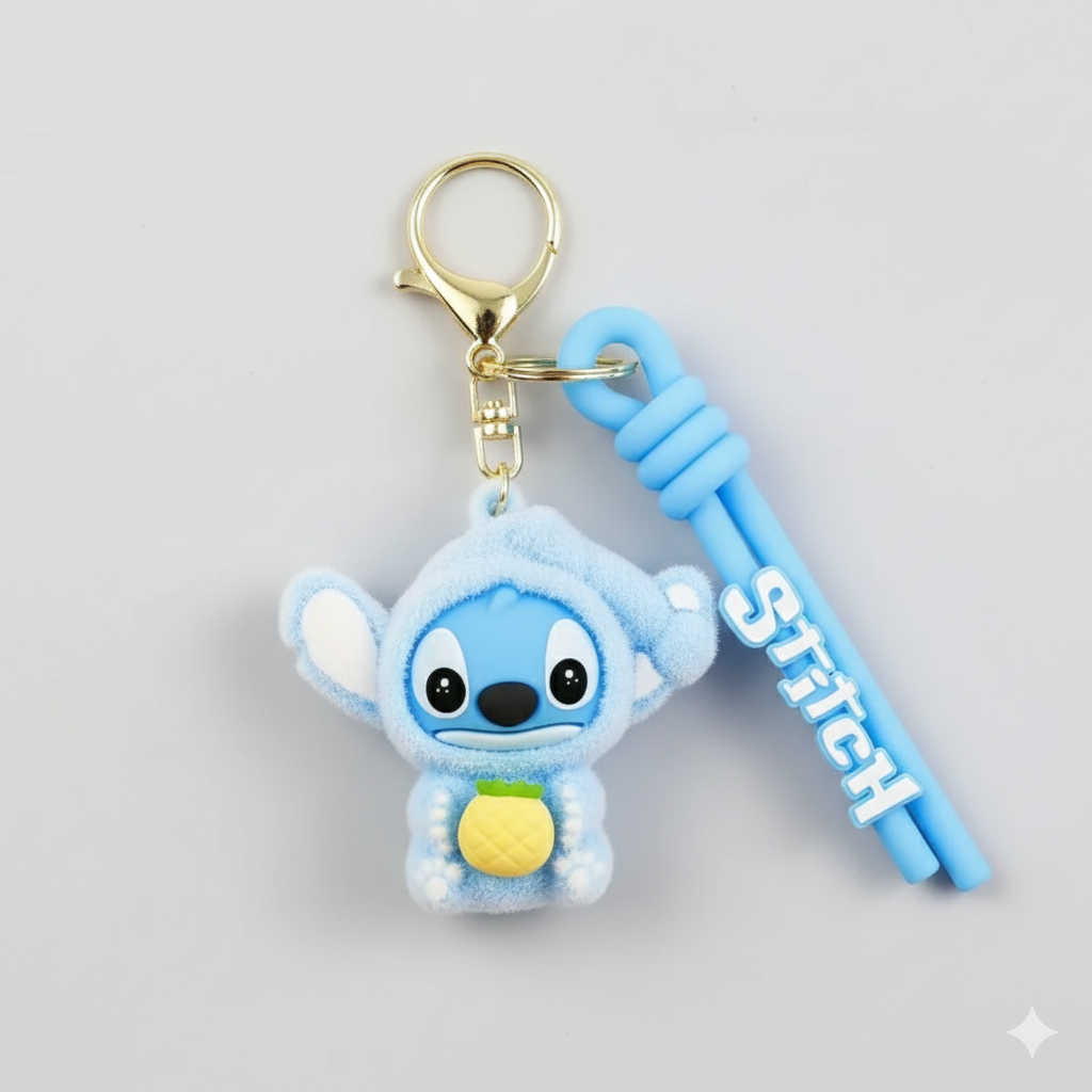 Stitch sleutelhanger Labubu blauw