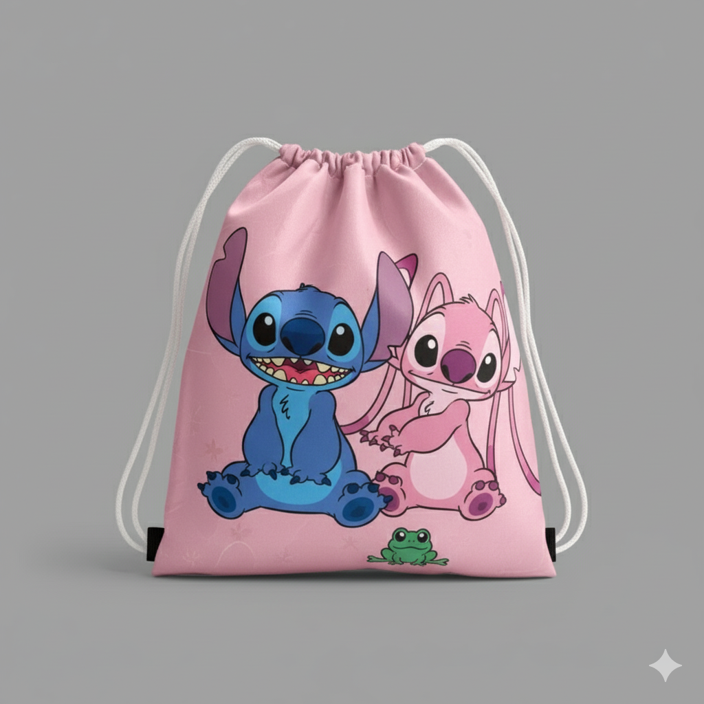 Stitch gymtas roze