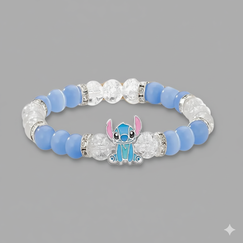Stitch Kralenarmband blauw