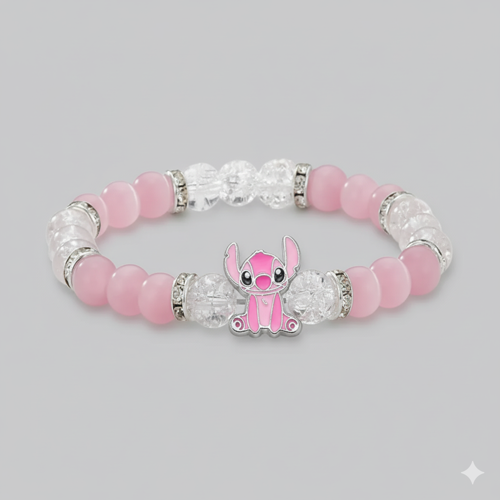 Stitch Kralenarmband Roze